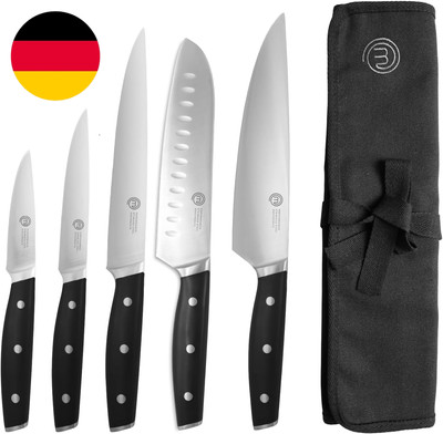 Masterchef Kochmesser Set Mit Messertasche, Küchen Messerset Ink. Kochmesser, Sa