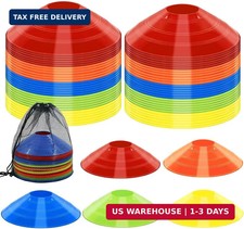 60/30 Pack Soccer Training Cones - Agility Cones with Carry Bag, Sturdy Disc Con