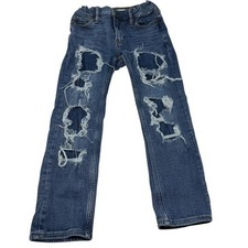 Boys Abercrombie and fitch slim skinny jeans 7/8 distressed