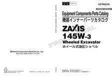 HITACHI ZAXIS ZX145W-3 Equipment Component Excavator Parts Catalog Manual