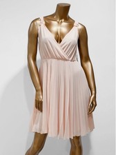 Forever 21 Women's Blush Pink Sleeveless V-neck Pleated Dress Size M