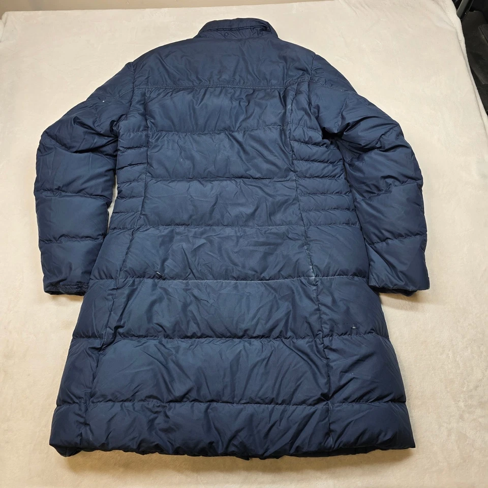Casaco acolchoado feminino Patagonia longo XL azul marinho Parka inverno - Imagem 3 de 4
