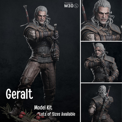 GERALT WITCHER 1:6 1:9 1:12 3D Modellbausatz Figur unbemalt ungebaut