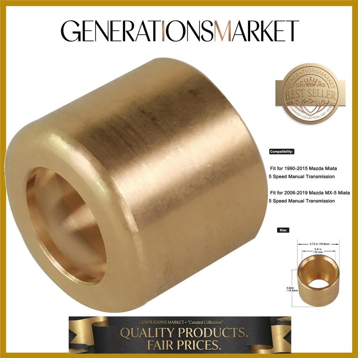 5 Speed - MX-5 Miata Brass Shifter Bushing for Mazda Miata