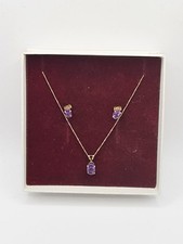 Beautiful Exquisite 9ct 9k 375 Gold Set: Chain & Pendant & Earrings.