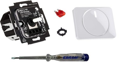 Busch Jäger 6523U-102 LED-Dimmer + Dimmerscheibe alpha studioweiß glänzend
