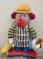 Jean Greenhowe Design Hand Knitted Greengrocer Clown Large Gift Toy