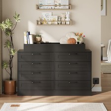 Changing Table Dresser with 8 Drawer Nursery Dresser Diaper Changing Station