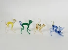 Vintage Murano Style Mini Glass Cats Figurines Lot Of 4