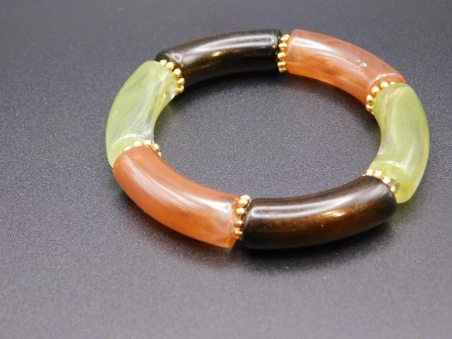 Handgemachtes Acryl-Armband | Farbige Segmente | Unikat | Damen Schmuck - Bild 2 von 4