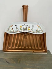 Vintage JV Reed Metal Dust Pan M. Taber Dutch Amish Folk Design Kitchen Copper