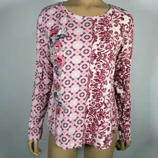 Sundance Women’s Size Large Mixed Pattern Embroidered Long Sleeve Top