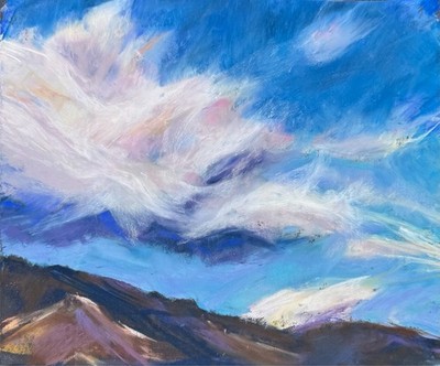 Original OOAK Soft Pastel Painting Fine Art Cloud Sky Medium by Staci Narducci