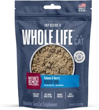 Whole Life Pet Healthy Skin and Coat Cat Supplements for Dry Skin, Allergy & Sto