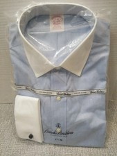 Brooks Brothers Shirt Men's Blue white Traditional Dress Button Up L/S Sz 17/36