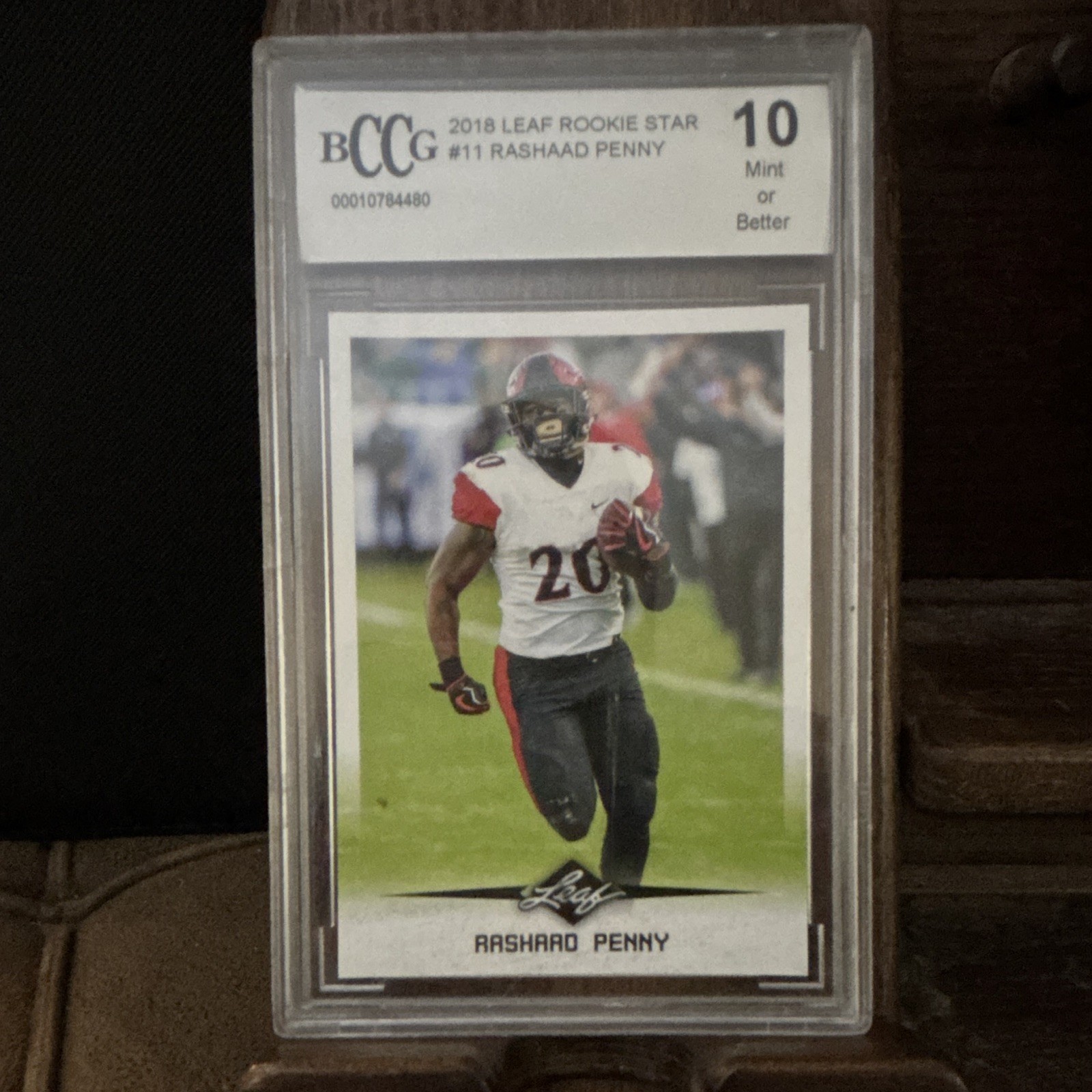 Leaf 2018 Rookie Star Rashaad Penny Rookie #11 San Diego State BCCG Graded