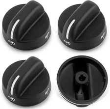 AMI 8273103 Gas Stove Knobs 4-Pack Black Fits Whirlpool Range Oven Replacement