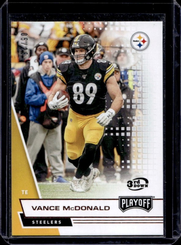 2020 Panini Playoff Vance McDonald 3rd Down #/25 Steelers
