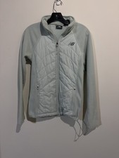 New Balance Womens Small Light Green Fleece Jacket Full Zip with Zipper Pockets
