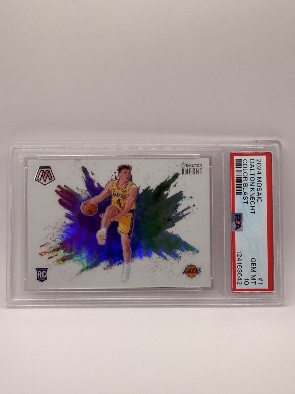2024-25 Panini Mosaic Dalton Knecht #1 Color Blast RC Case Hit SSP PSA 10 POP 5
