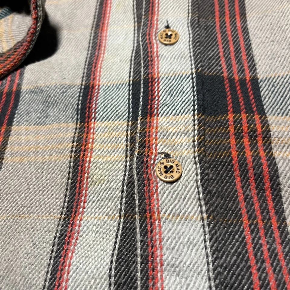 Camisa De Franela JC Penney Big Mac De Colección Para Hombres Grande A Cuadros Abotonada Años 70 EE. UU. Trabajo Foto 4 de 4