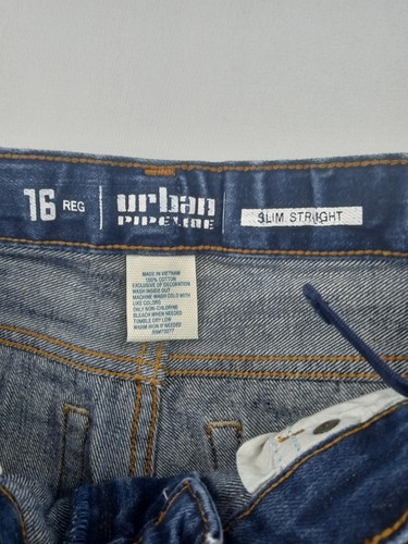 Urban Pipeline Boys Youth 16 Slim Straight Adjustable Waist Denim Jeans Pants - Picture 9 of 11