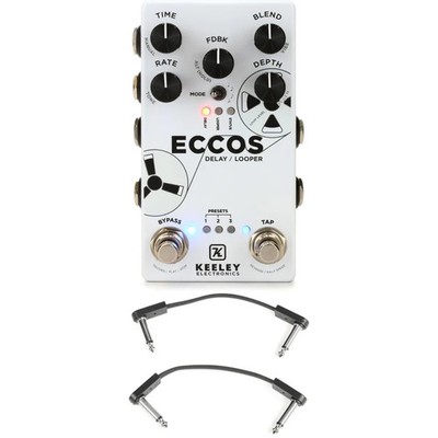 Keeley ECCOS Delay / Looper Pedal with EBS Patch Cables