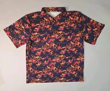 Obnoxious Golf Performance Skulls All Over Print Polo Golf Shirt Men’s Size XL