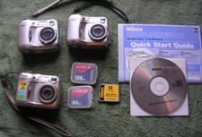 THREE 3 NIKON COOLPIX 3100 3.2MP DIGITAL CAMERAS--PARTS ONLY