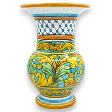 Vase F&uuml;r Blumen Kragenhals Keramik Caltagirone H 30 x &Oslash; 20cm Ca. B Dekor B