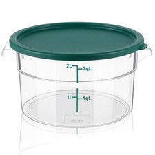 1 Pcs 2 Qt Clear Round Food Storage Container with Lid, Dough Proofing Bucket...