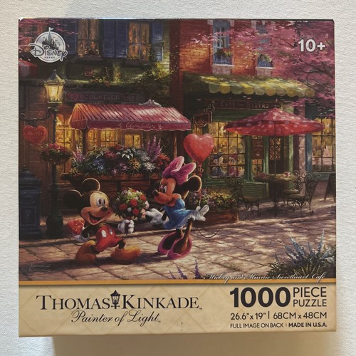 Disney Thomas Kinkade 1000 Piece Puzzle Mickey & Minnie Mouse Sweetheart Cafe