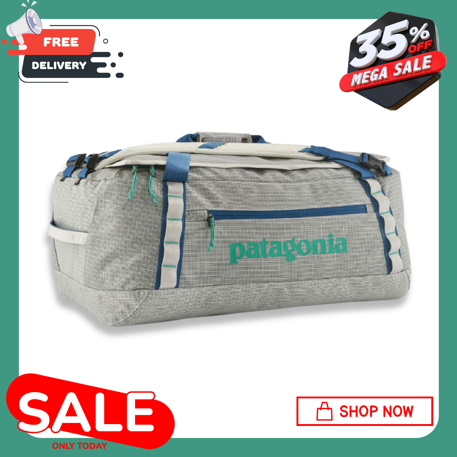 VENTA CALIENTE - Bolsa de viaje Patagonia Black Hole 55 L - Color: Blanco abedul
