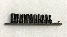 Snap On 10Pc 1/4" Flank Dr 6PT SAE Semi-Deep Socket TMS6,7,8,9,10,11,12,14,16,18