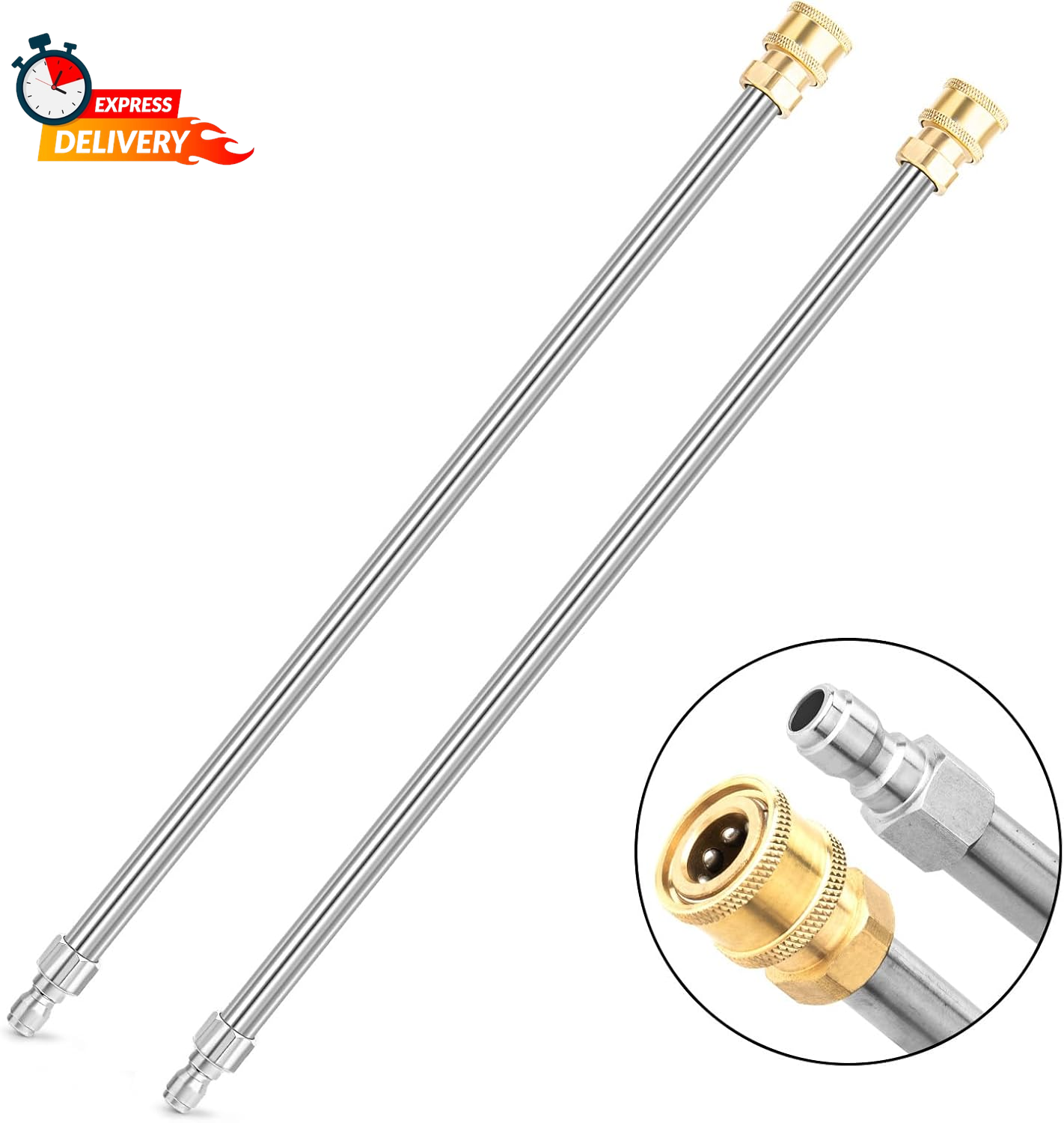 Pressure Washer Extension Wand, 2 Pack 17 Inch Stainless Steel Heavy Duty Wands