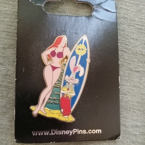 Disney Trading Pin #60913 Jessica with Roger Rabbit Surfboard in Bikini on Beach