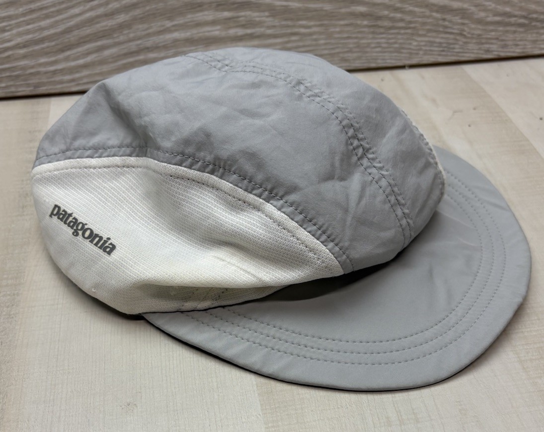 Vintage Patagonia Hat Cap Mens Large Gray & White 5 Panel Velocity