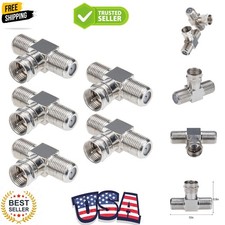 TV Coaxial Cable Splitter, Antenna Splitter 2 in 1 Out 5 Pack F Type RG6 Male...