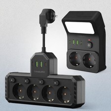 5 oder 4 Fach EU Steckdose Mehrfachstecker Steckdosenleiste Adapter Mit USB NEU