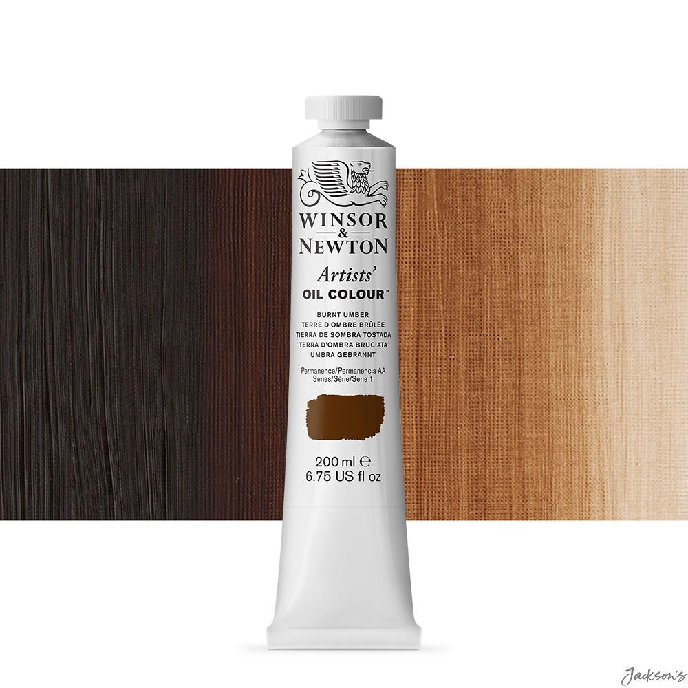Winsor & Newton Artists' Oil Paint Natural Earth 200ml Burnt Umber For Painting
