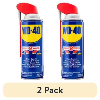 (2 pack) WD-40 Multi-Use Product Lubricant Spray with Smart Straw, 12 oz