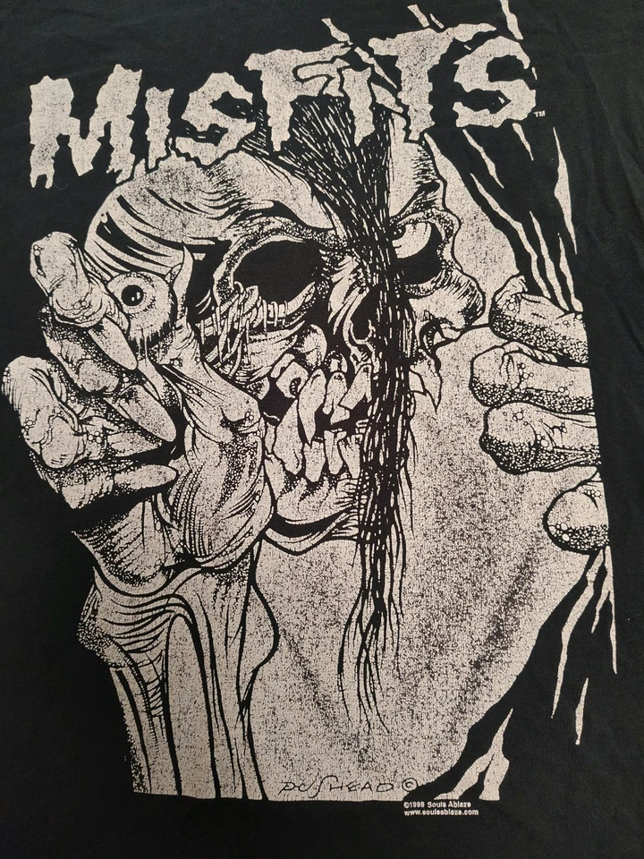 Misfits Vintage 1998 Pushead T-shirt Black Size M Danzig Rare Punk Rock 90s Vtg - Image 2 of 4