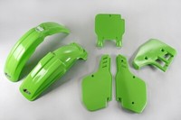 Set Plastics Motorradverkleidungen Kawasaki KX 125 1989 Ufo Plast GrüN