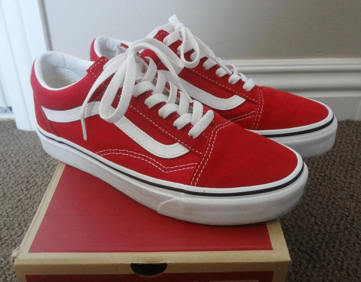 Vans Unisex Old Skool Racing RED/True White Mens 4.5