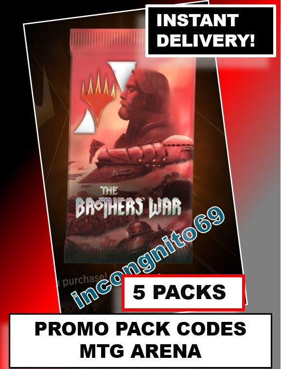 mtg arena card packs MAGIC MTGA MTG ARENA CODE CARD 5 Promo Pack Booster 5 CODES THE BROTHERS WAR