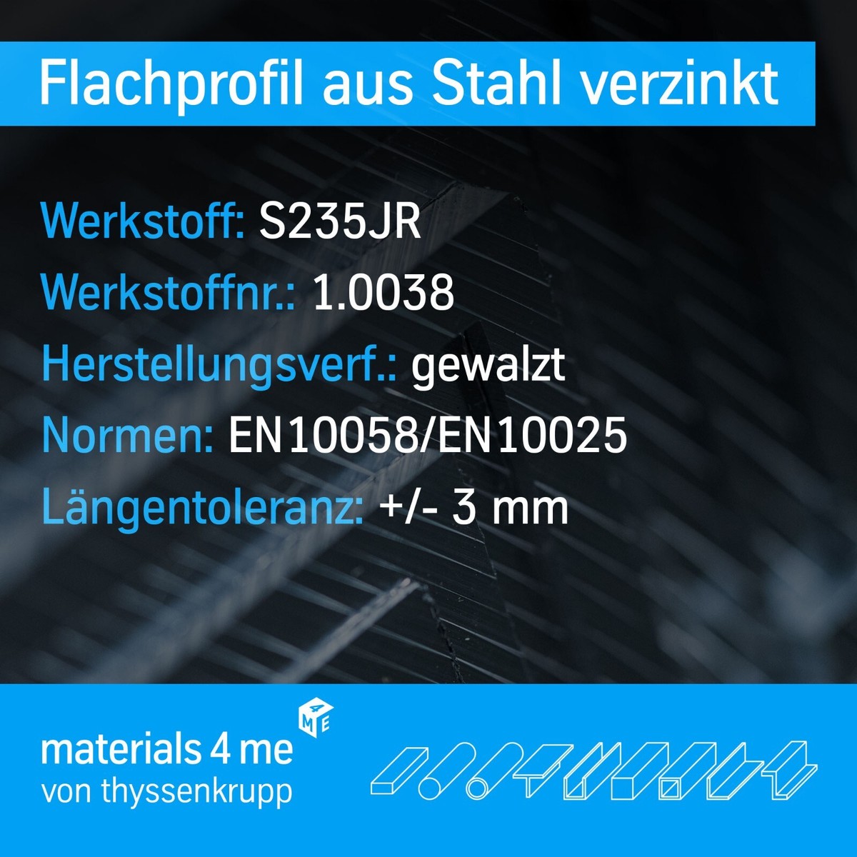 Thyssenkrupp Flachstahl Verzinkt – 40 X 5 Mm, 245 Produktbild-Vorschau 2