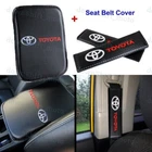 For NEW TOYOTA Carbon Fiber Car Center Armrest Cushion Mat Pad Cover Combo Set
