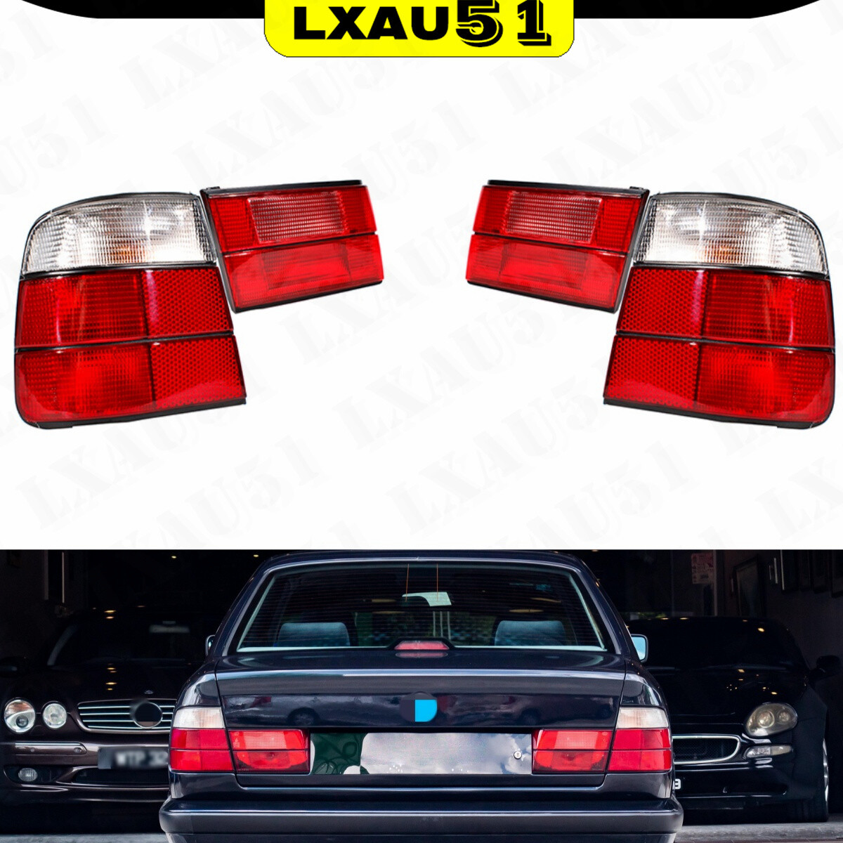 4Pcs Set For BMW E34 Sedan 525i 540i Halogen Rear Tail Light Lamp