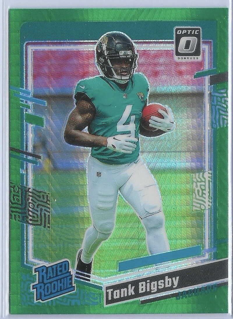 2023 Donruss Optic Tank Bigsby Green Hyper Prizm #252 Jaguars RC
