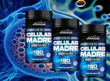 3 PLUS STEM CELLS LIONS MANE CELULAS MADRES  Adaptogenic 180 caps LIFE ENHANCER